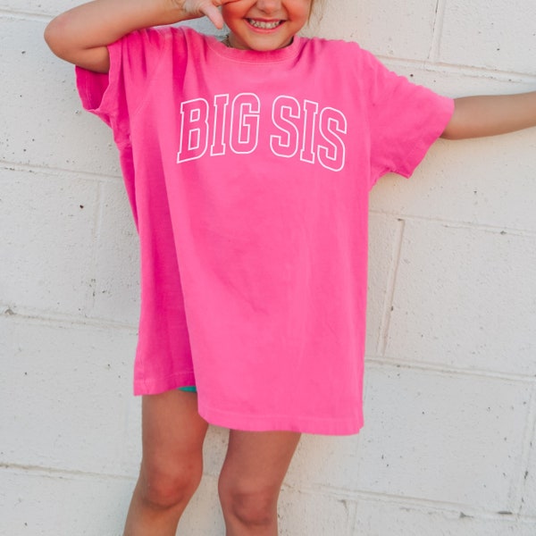 Youth Big Sis Shirt, Big Sister Comfort Colors Tee, Youth Sibling Announcement Shirt, Big Sister Reveal Outfit, Promoted to Big Sister Gift