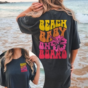 Summer Pregnancy Announcement Shirt Beach Baby Announcement Beach Gender Reveal t-shirt Beach Baby on Board Maternity tee Gift for expecting