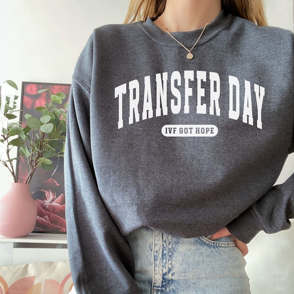 Lucky transfer day sweatshirt, IVF got hope sweatshirt, IVF transfer day gift, cute in vitro fertilization crewneck sweater, friend ttc gift