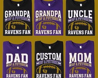 Football Pregnancy Announcement Shirt, Future Football Fan Baby Reveal, Personalized Mom Dad Grandma Grandpa Family Shirt for Baby Shower