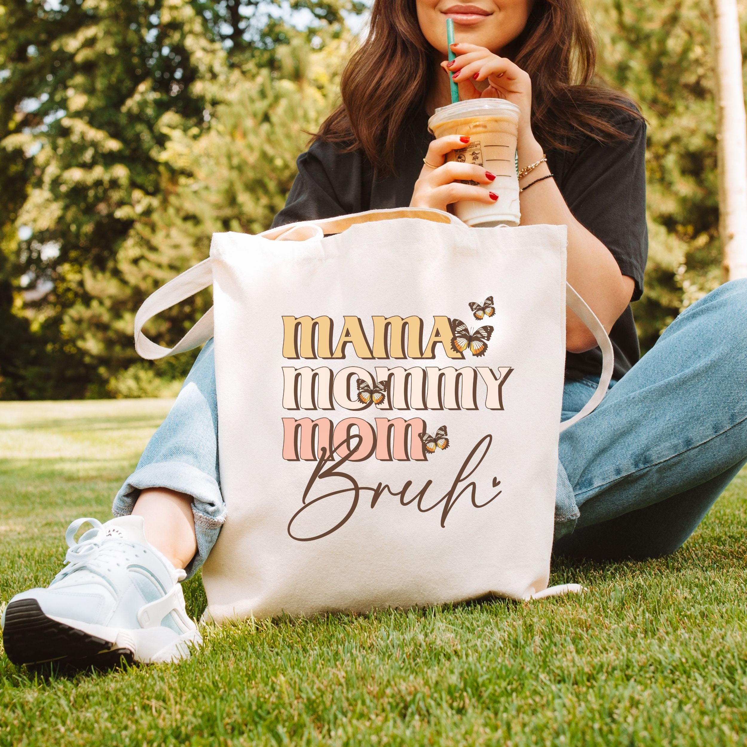 Mom Bru Tote Bag, Mama Mommy Mom Bruh Grocery Bag, Baby Shower