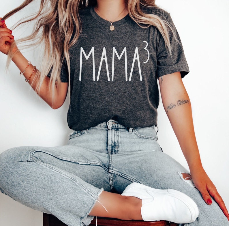 Three Mama Unity Mom of Three Shirt Gift for Mama of Three Triplet Pregnancy ...
