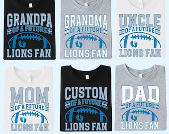 Detroit Football Pregnancy Announcement Shirt, Mom Of A Future Football Fan, Personalized Family Baby Reveal Shirt