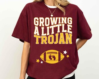 Southern California Football Pregnancy Announcement Shirt Expecting a little Trojan Fan Maternity T-Shirt Sports Baby Reveal Tee Gift