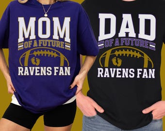 Baltimore Football Pregnancy Announcement Shirt, Future Baltimore Fan Family Reveal, Personalized Mom Dad Grandma Grandpa Shirt