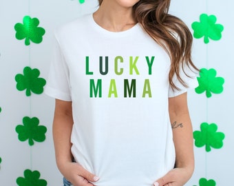 Lucky Mama Daddy Birthday Shirt, Saint Patricks Family Matching Birthday Tee, Couples St Patty Baby Announcement Gift for First time parents