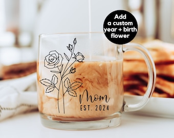 Custom Mom Mug Birthday Gift For Mom Gift Mothers Day Gift From Daughter Custom Mom Coffee Mug, Personalized Flower Mug For Mom From Kids