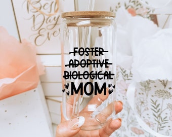 Beste Pflegemutter Geschenkideen, Muttertagsgeschenk für Pflegemutter Glaskaffeedose, Geschenk für Pflegemutter, Adoptivmuttertasse, Pflegekaffeetasse