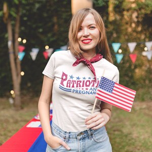 Patriotic and Pregnant Shirt 4th of July Pregnancy Announcement Shirt ...