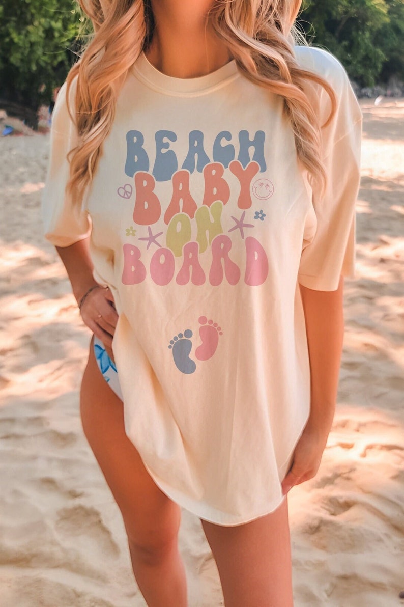 Comfort Colors Beach Pregnancy Announcement Shirt Summer
