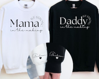 Custom Matching IVF Sweatshirt for Couples Personalized Mama in the Making Transfer Day Sweater IUI Egg Retrieval Jumper Gift for Friend