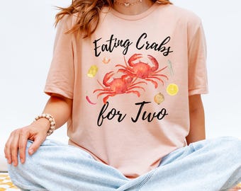 Eating Crawfish for Two Shirt Pregnancy Announcement Crawfish Gender Reveal Expecting Crawfish boil Baby Shower Louisiana Maternity tee