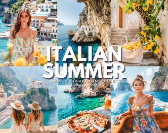 Italienischer Sommer Mobile Lightroom Presets | Amalfiküste Fotografie (Digitaler Download)