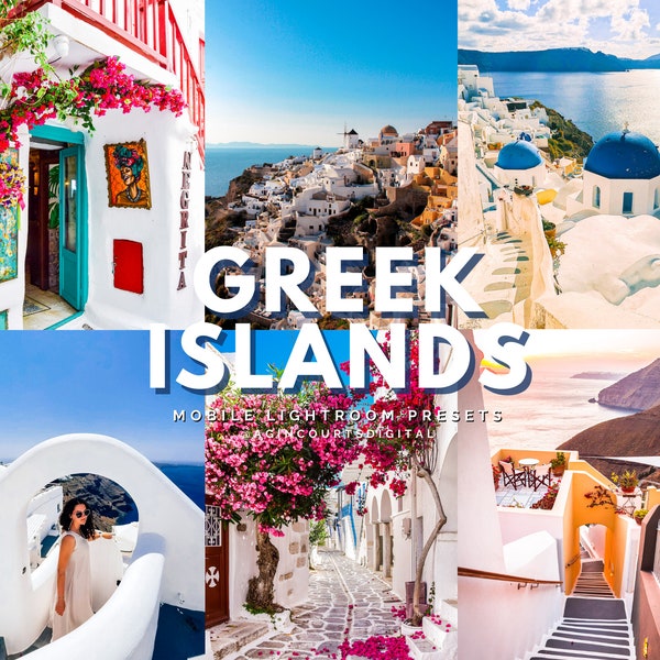18 SANTORINI MYKONOS CRETE Greek Islands Mobile Lightroom Presets | Greece Presets, Travel Presets, Summer Presets, Beach Preset