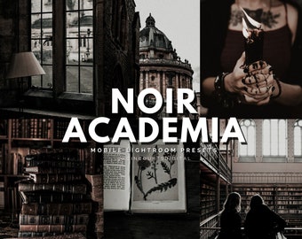 Preset Lightroom Noir Academia / Filtri per dispositivi mobili con atmosfera cupa (Download digitale)