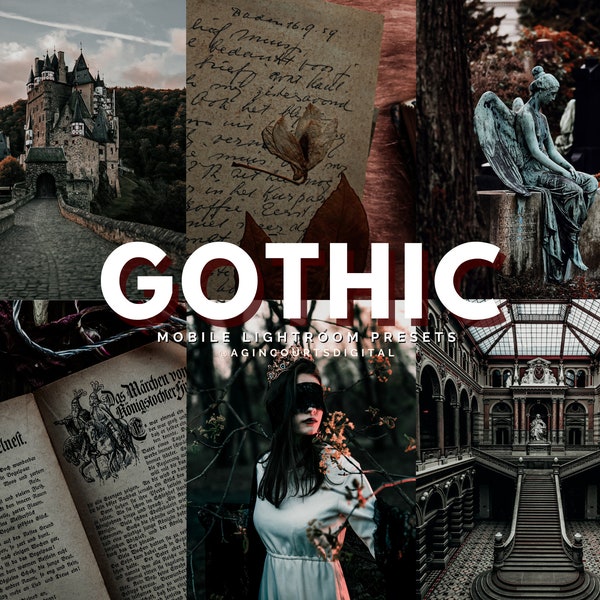 12 GOTHIC Mobile Lightroom Presets | Dark Aesthetic, Bookstagram Presets, Dark and Moody Presets, Dark Academia Aesthetic, Halloween Preset