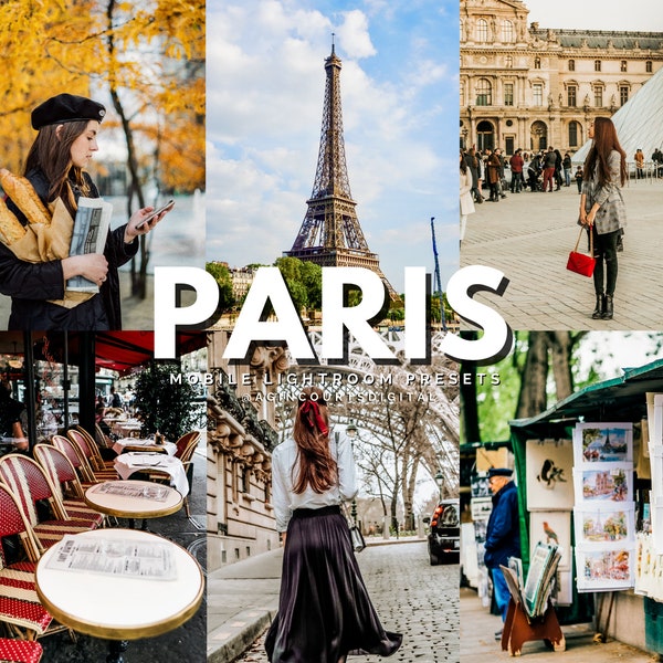 12 PARIS Mobile Lightroom Presets | France Presets, Paris Aesthetic, Fashion Blogger, Travel Blogger, Instagram Preset, Parisienne Preset