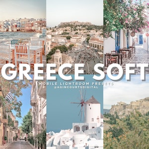 12 GREECE SOFT MYKONOS Greek Islands Mobile Lightroom Presets | Athens Presets, Travel Presets, Summer Presets, Beach Preset, Santorini,