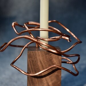 Handmade Rose Candle Holder (2&quot;x2&quot;x4&quot; wood base)