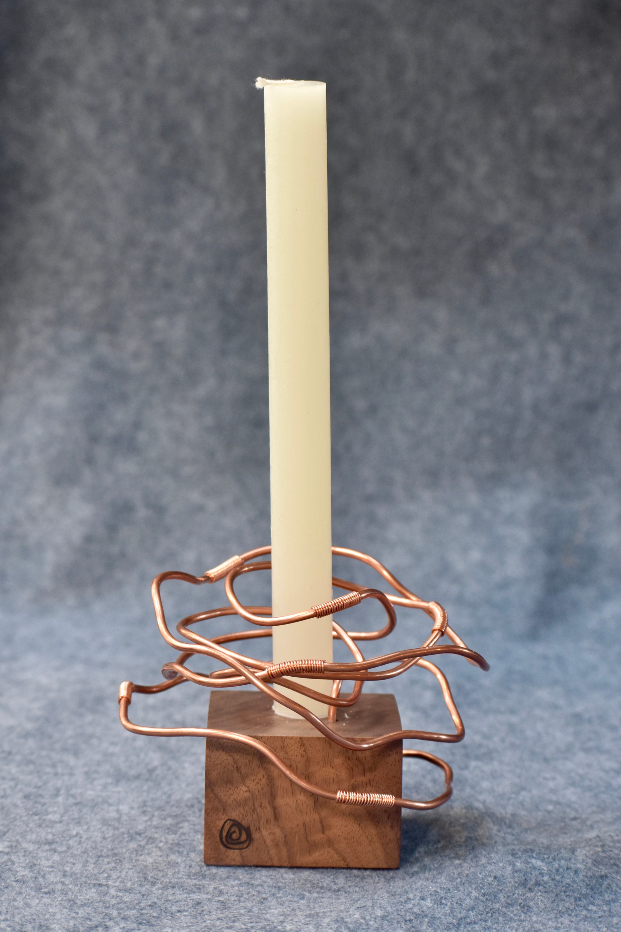 Copper & Walnut Handmade Candle Holder, Shelf Decor - Etsy