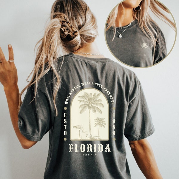 TTPD Florida oversized tropical vintage graphic gym tee shirt - Destin fl - comfort colors cotton - summer tee - spring break