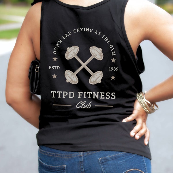 Down Bad Crying At The Gym Unisex Jersey Workout Tank - Eras Tour - Tortured Poets Dept Swiftie Apparel - Summer Tank