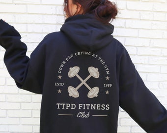 Down Bad Crying At The Gym Oversized Heavyweight Hoodie - TTPD - The Tortured Poets Department - Gildan Cotton Sweatshirt
