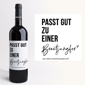 Brautjungfer Fragen I Hochzeit I Personalisiertes Weinetikett I personalisiertes Geschenk  I Trauzeugin I Geschenkbox I Überraschung