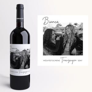 Maid of honor questions | Personalized wine label with photo | Bridesmaid | Wedding | Wedding surprise & wedding planning