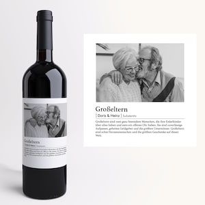 Grandparents Definition I Personalized gift I Wine label I Christmas gift I Grandma I Grandpa I Birthday gift I Photo gift