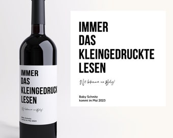 Baby announcement I Personalized wine label I We're having a baby I Gift I Pregnancy I Pregnancy announcement I Birth