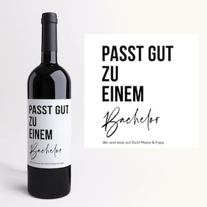 Bachelor I Abschluss I Personalisiertes Weinetikett I Master I Diplom I Ausbildung I personalisiertes Geschenk I Studium I Universität