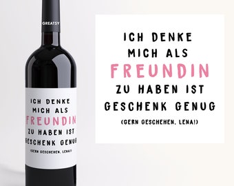 Geschenk I Lustig I Personalisiertes Weinetikett I Geburtstag I Beste Freunde I Beste Freundin I Geburtstagsgeschenk I Weihnachtsgeschenk