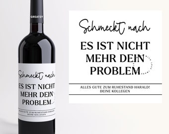 Personalized wine label for retirement | Retirement gift | Farewell gift for colleagues | Gift idea for retirement & job change