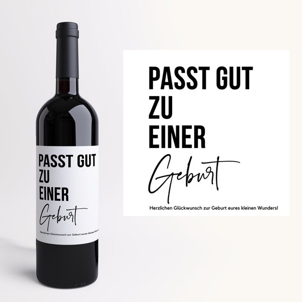 Geburt I Geschenk I Personalisiertes Weinetikett I Nachwuchs I neues Familienmitglied I personalisiertes Geschenk I Eltern I Baby I Wein