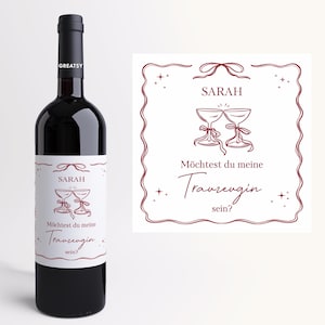 Étiquette de vin pour demander à ma demoiselle d'honneur | Veux-tu être ma demoiselle d'honneur ? | Étiquette de bouteille de vin personnalisée avec nom | Surprise de mariage
