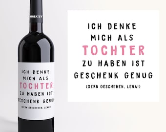 Gift for Parents | Funny | Personalized Wine Label | Birthday Gift | Mom Gift | Mother's Day | Father's Day | Dad Gift