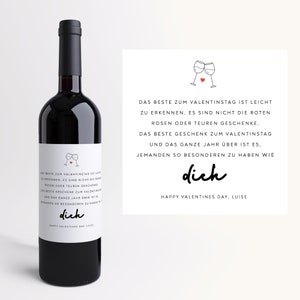 Valentine's Day I Gift I Girlfriend I Romantic Gift I Personalized Wine Label I Individual Valentine's Day Gift I Wife