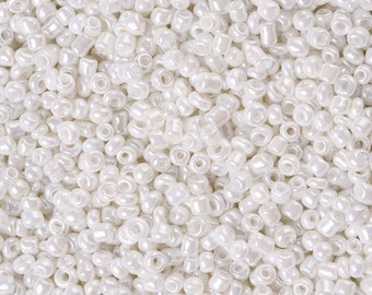 Lot de 1000 perles de rocaille - blanc - ø 2mm - opaque - Livraison gratuite