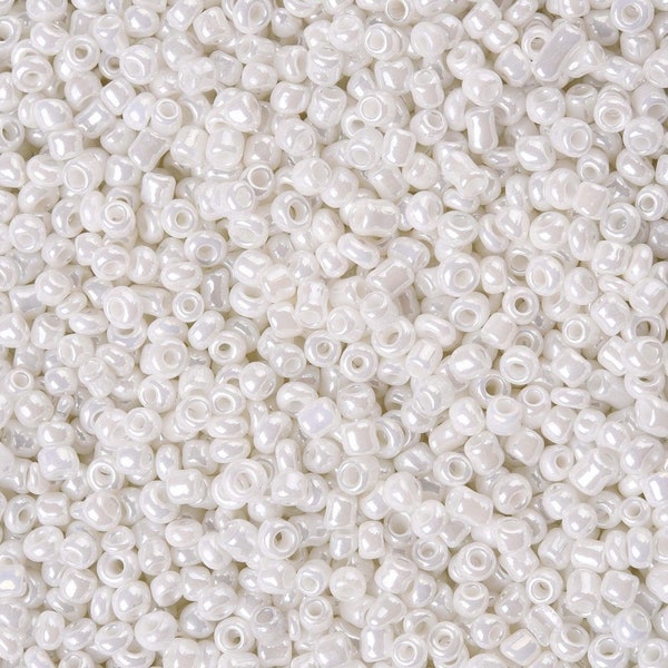 Lot de 1000 perles de rocaille - blanc - ø 2mm - opaque - Livraison gratuite