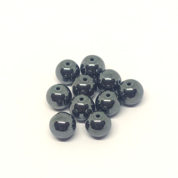 Lot de 10 perles rondes - Hématite non magnétique - ø8mm - Livraison gratuite