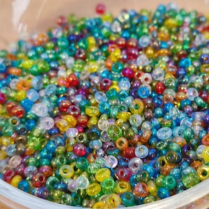 Lotto di 1000 perline - mix multicolore - Grado A ø 2x1,5 mm - 12/0 - trasparente - Consegna gratuita