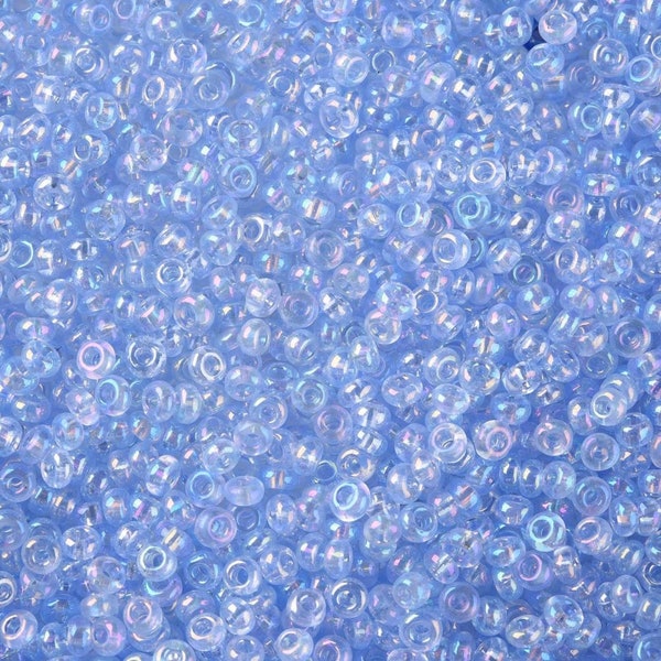 Lot of 1000 seed beads - lavender blue - Grade A ø 2x1.5mm - 12/0 - transparent - Free delivery