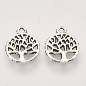 Kavel van 5 Tree of Life bedeltjes 13,5x10x1,5mm - gat ø1,2mm - Tibetaanse stijl - legering - antiek zilver - Gratis levering