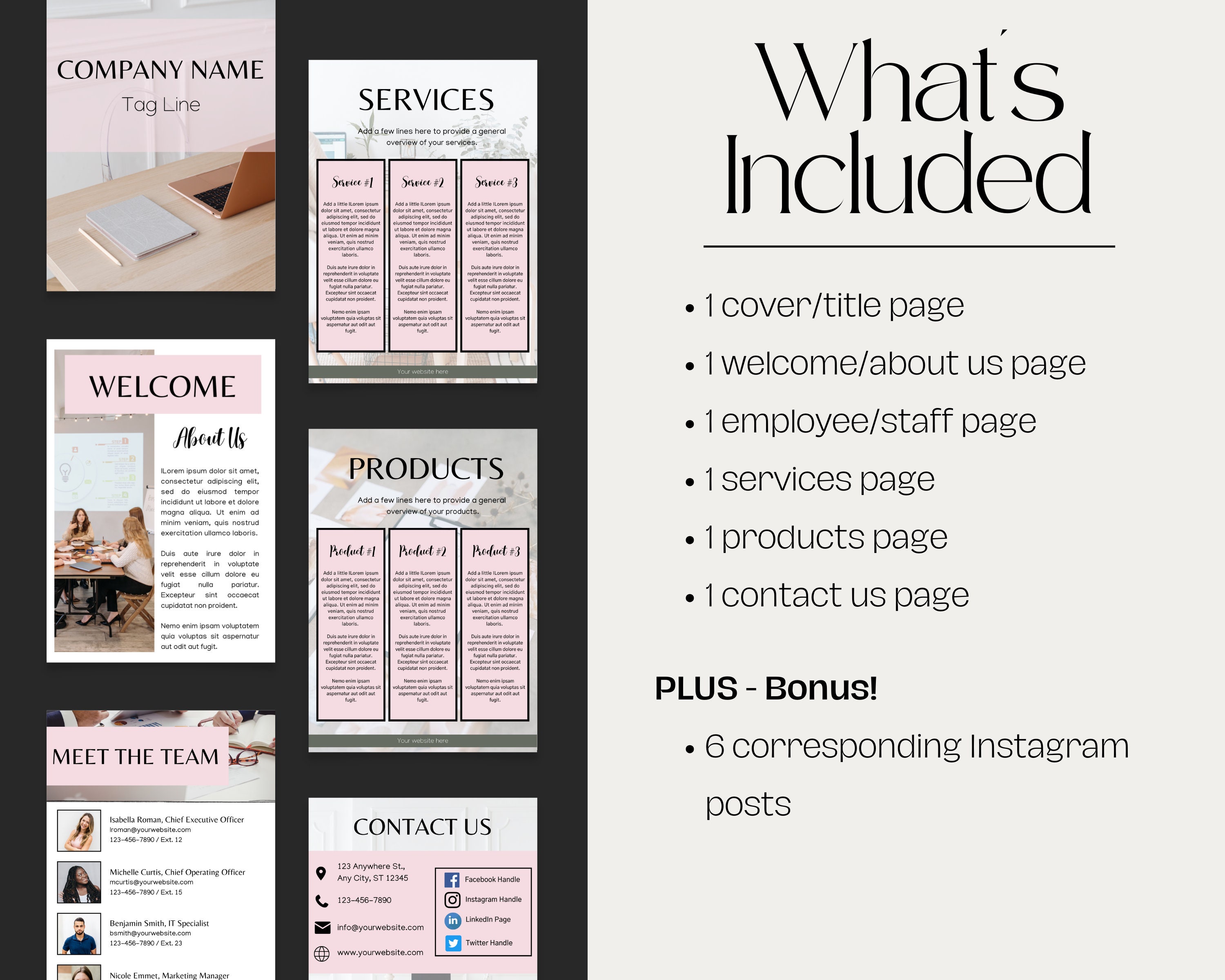 Business Information Customizable Canva Template/instagram Posts ...