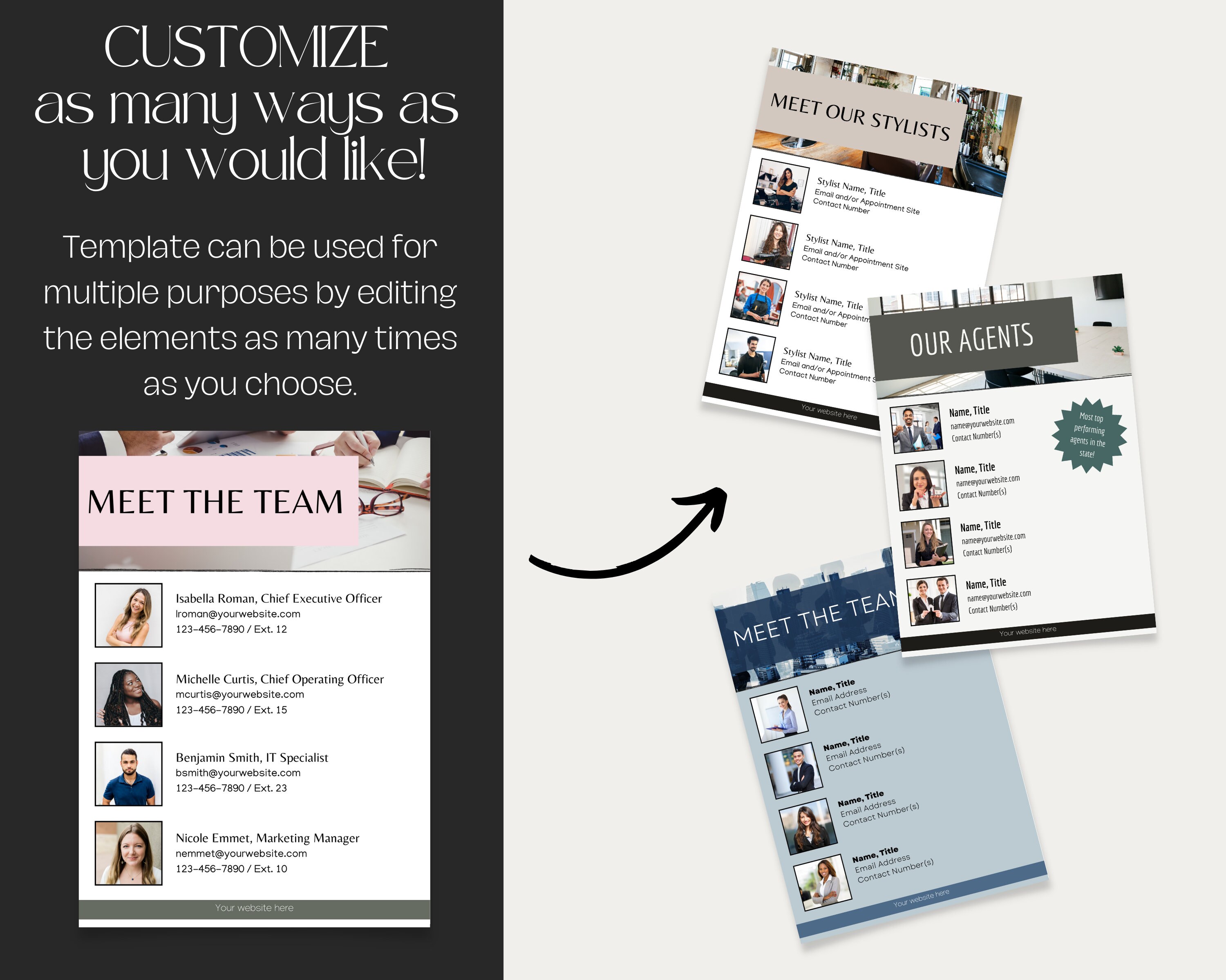 Business Information Customizable Canva Template/instagram Posts ...