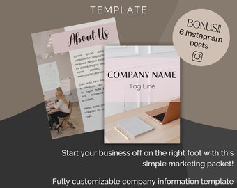 Modelo de informações comerciais do Canva + 6 posts para Instagram (download instantâneo)