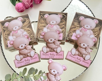 Custom Teddy Bear Baby Shower Gifts, First Birthday Guest Gifts, Teddy Bear Party, Personalized Wooden Magnet Gifts,