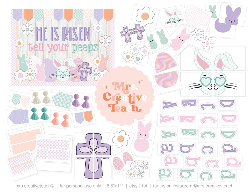He is Risen Easter Bulletin Board Kit: Classroom Spring Decor (PDF) - Etsy
