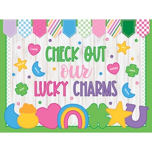 St. Patrick&#39;s Day Bulletin Board Kit. Lucky Charms. March Classroom Door Decor Classroom Decoration. Holiday
